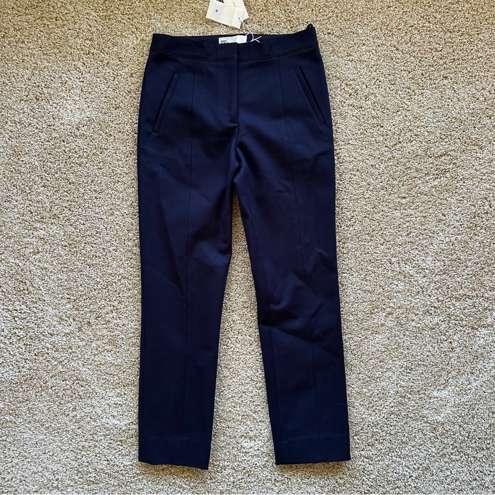 Tory Burch Vanner Pant‎ Navy Blue Tailored Slim Pants Size 0 NWT